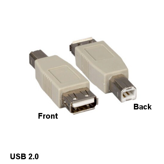 USB 2.0 Type A Female to Type B Male Adapter Printer Scanner PC Notebook HDD
