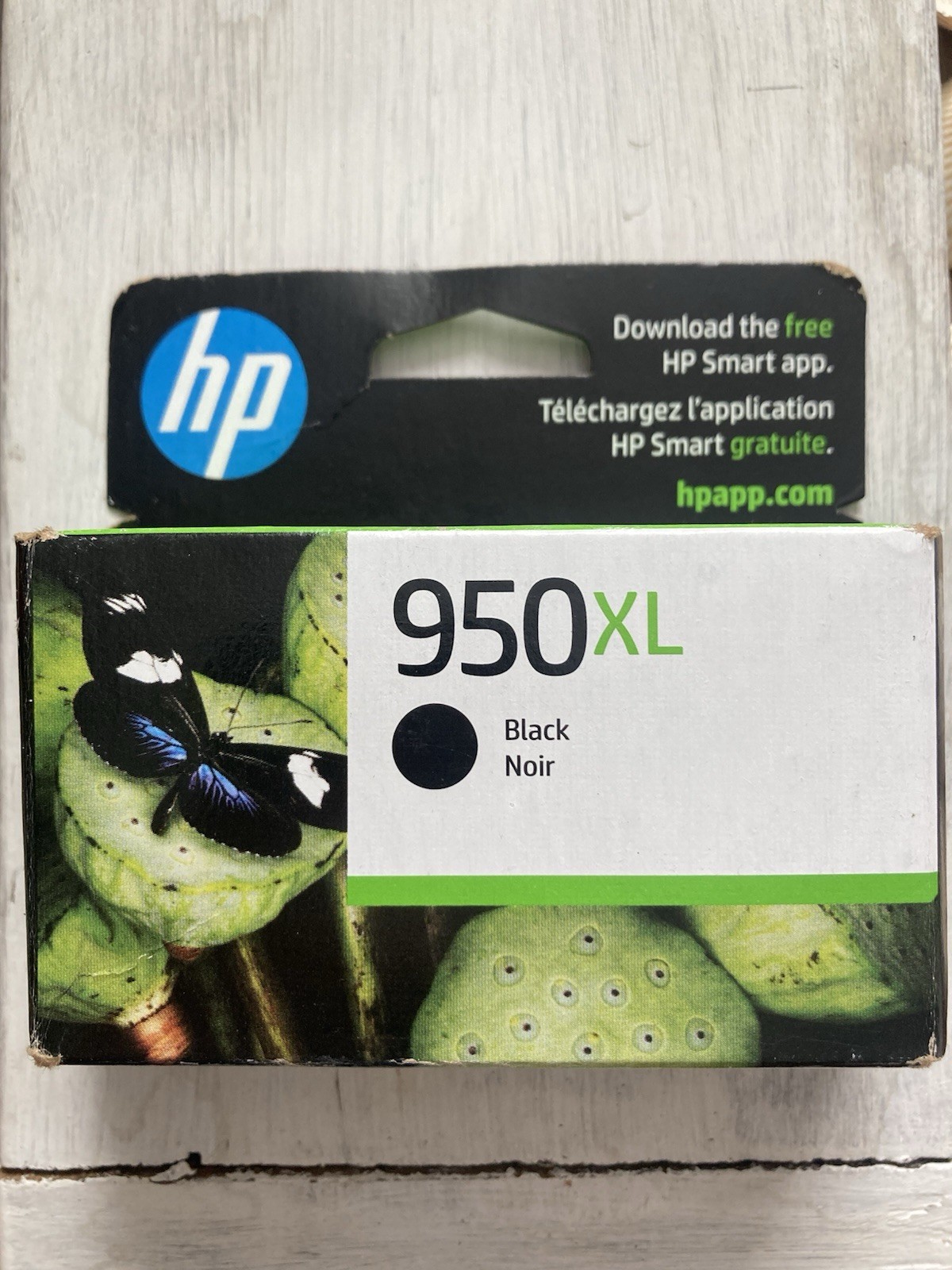Genuine HP 950 XL Black Ink Cartridge Exp AUG 2023 New In Box Sealed