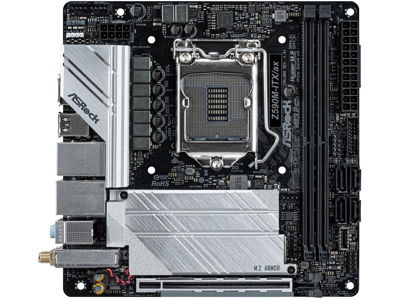 For ASRock Z590M-ITX/AX LGA1200 Intel Z590 SATA 6Gb/s Mini ITX Intel Motherboard