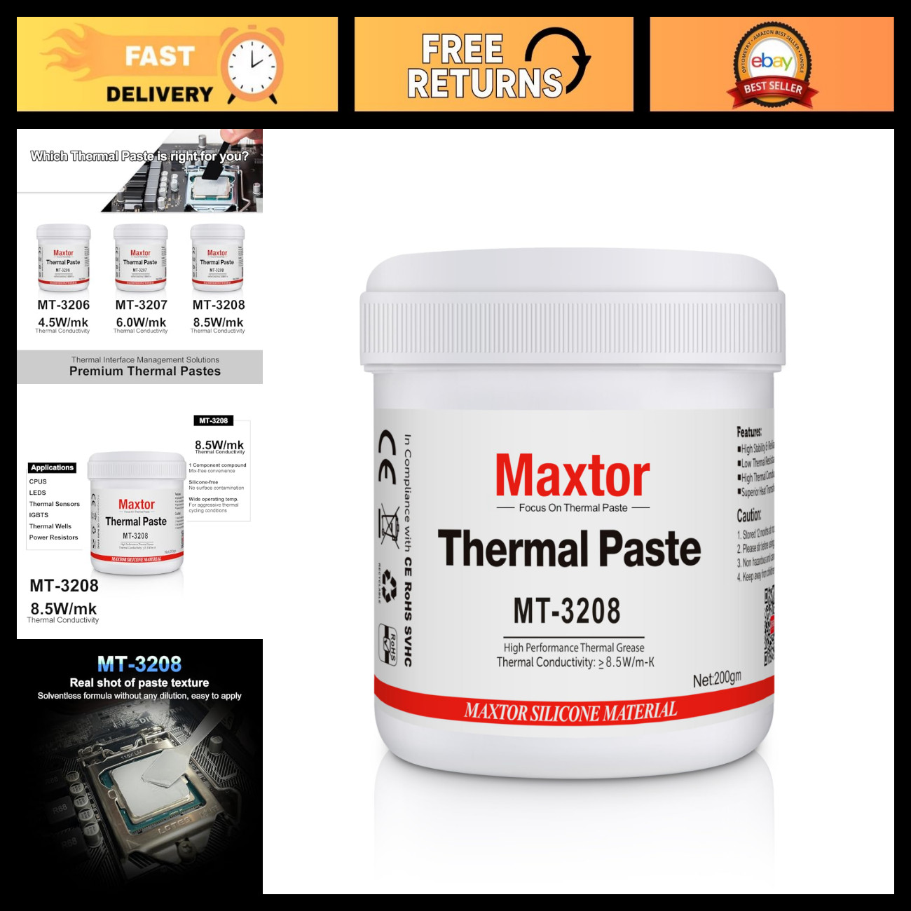 High-Performance CPU Heatsink Thermal Paste, Thermal Grease for PS5, Xbox, PC, A