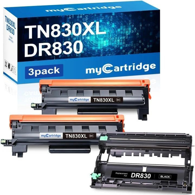 Mycartridge TN830XL TN830 Toner Cartridge and DR830 Drum Unit 3-Pack Replacement
