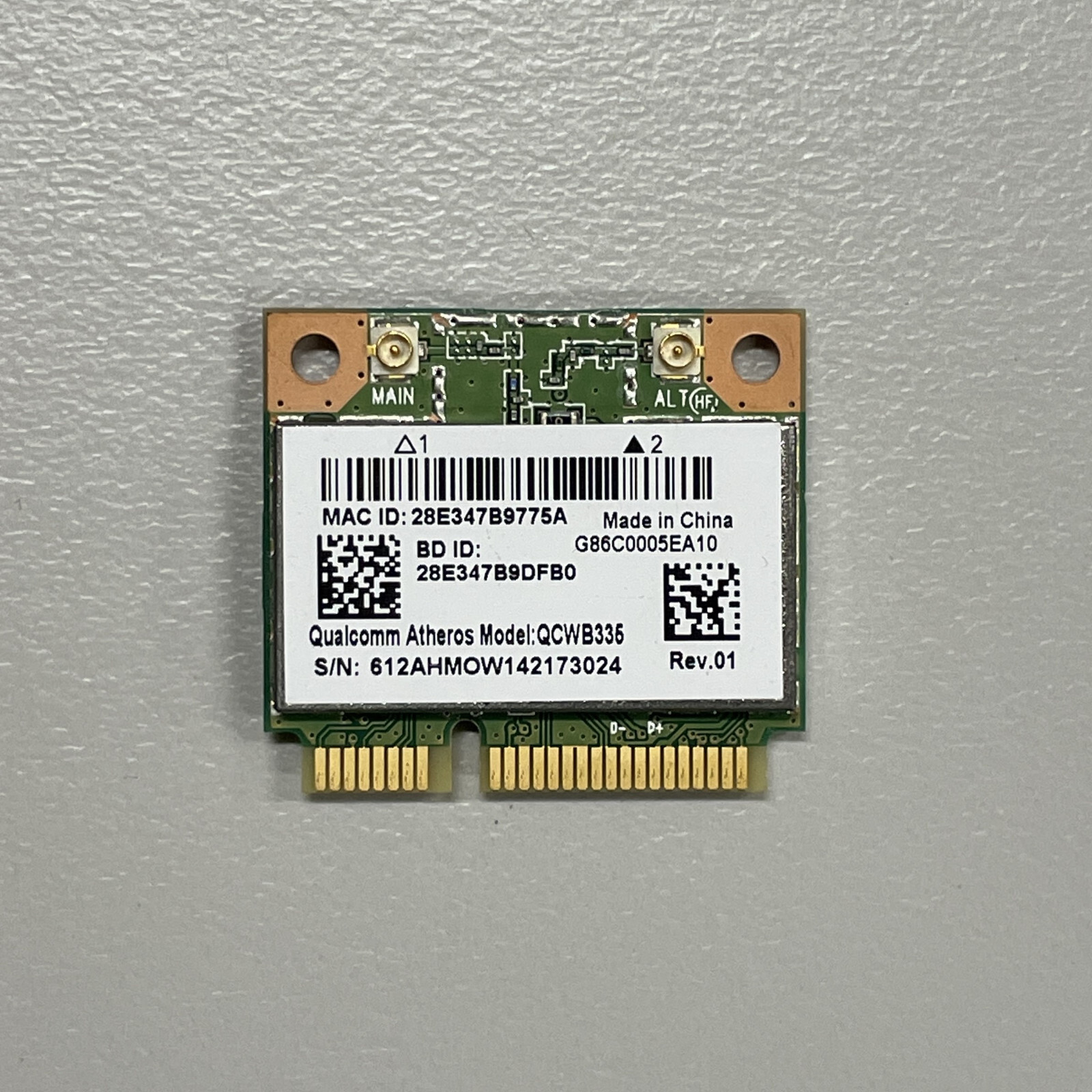 Genuine Qualcomm Atheros QCWB335 Half Mini PCI-e WiFi + Bluetooth 4.0 Wi-Fi Card