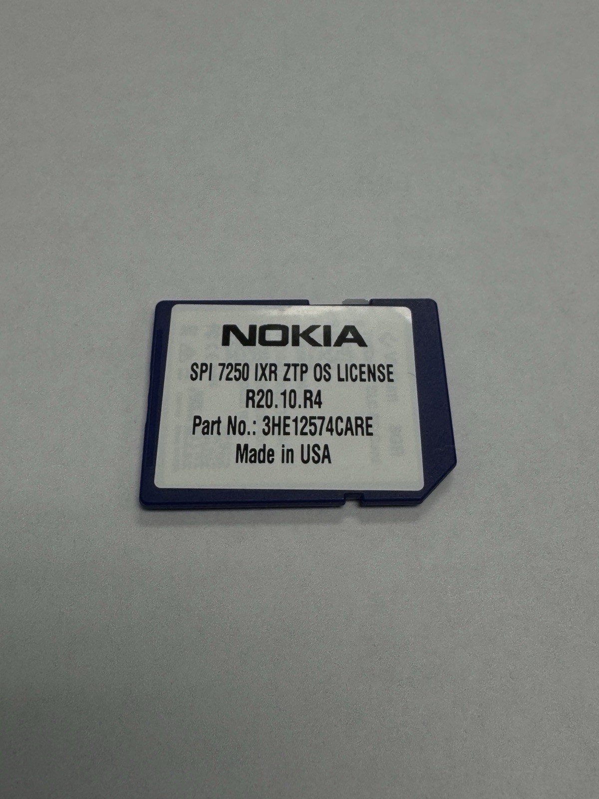 NOKIA SPI 7250 IXR ZTP OS LICENSE R20.10.R4 SD Card (Part # 3HE12574CARE)