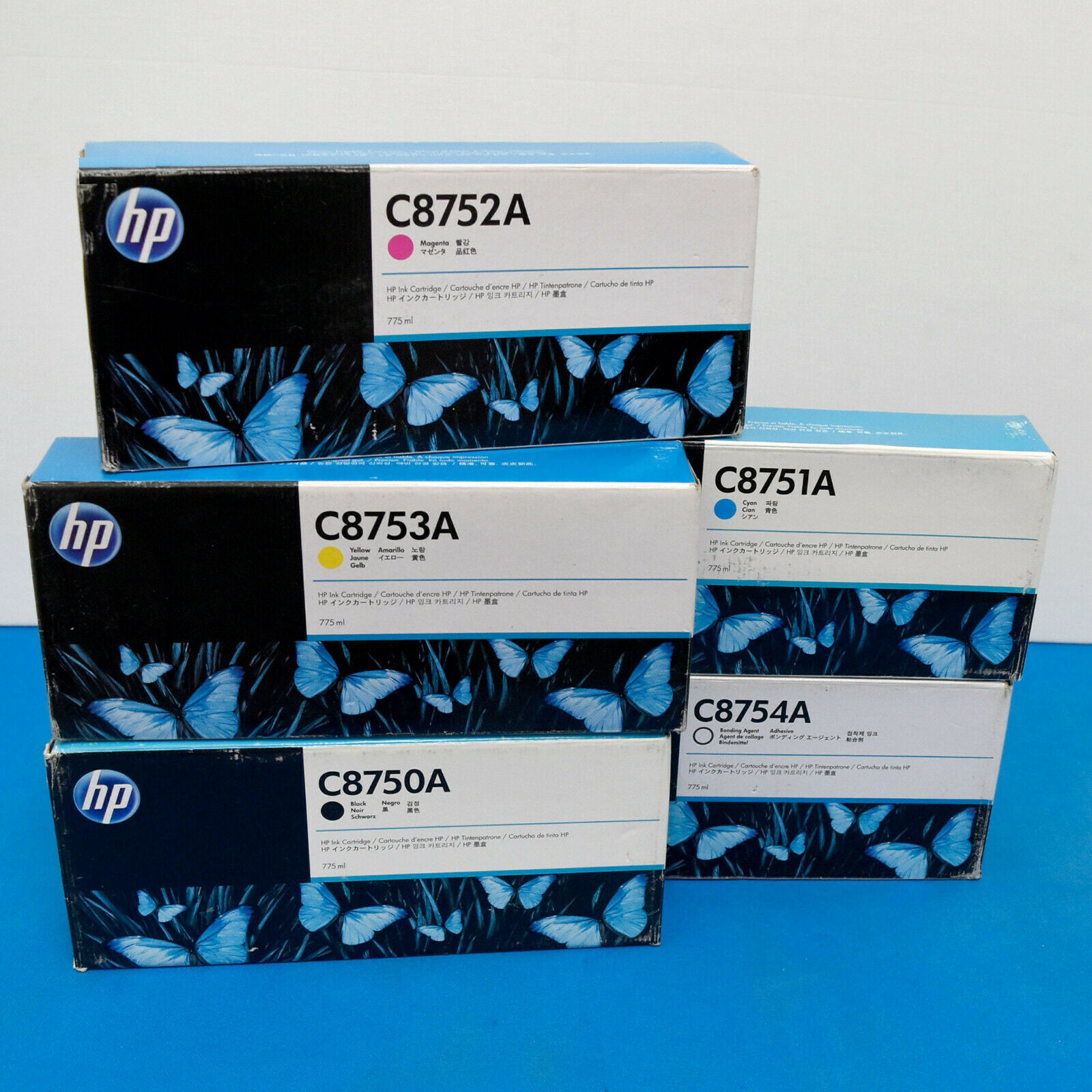 HP OEM 5/C Set C8750A C8751A C8752A C8753A C8754A 775 ml Ink MFP CM8060 CM8050