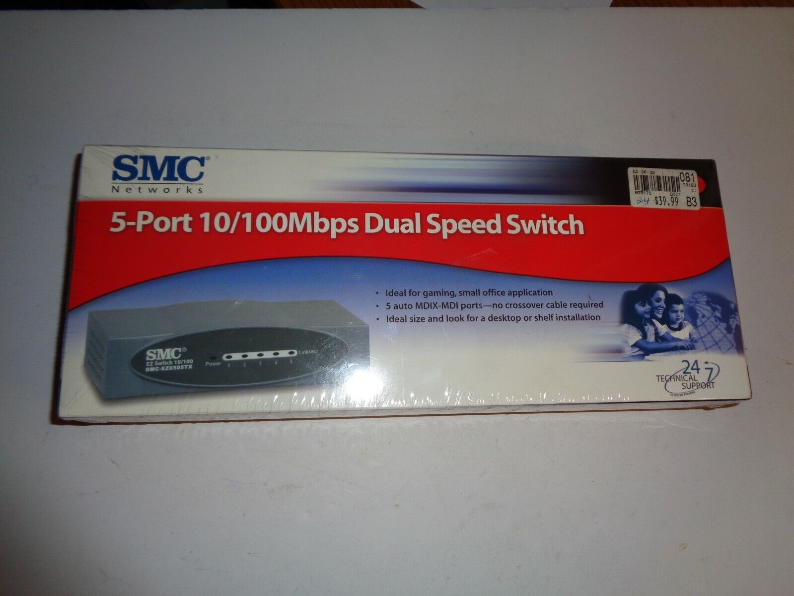 NEW - SMC Networks 5 Port 10/100 Mbps Dual Speed Switch