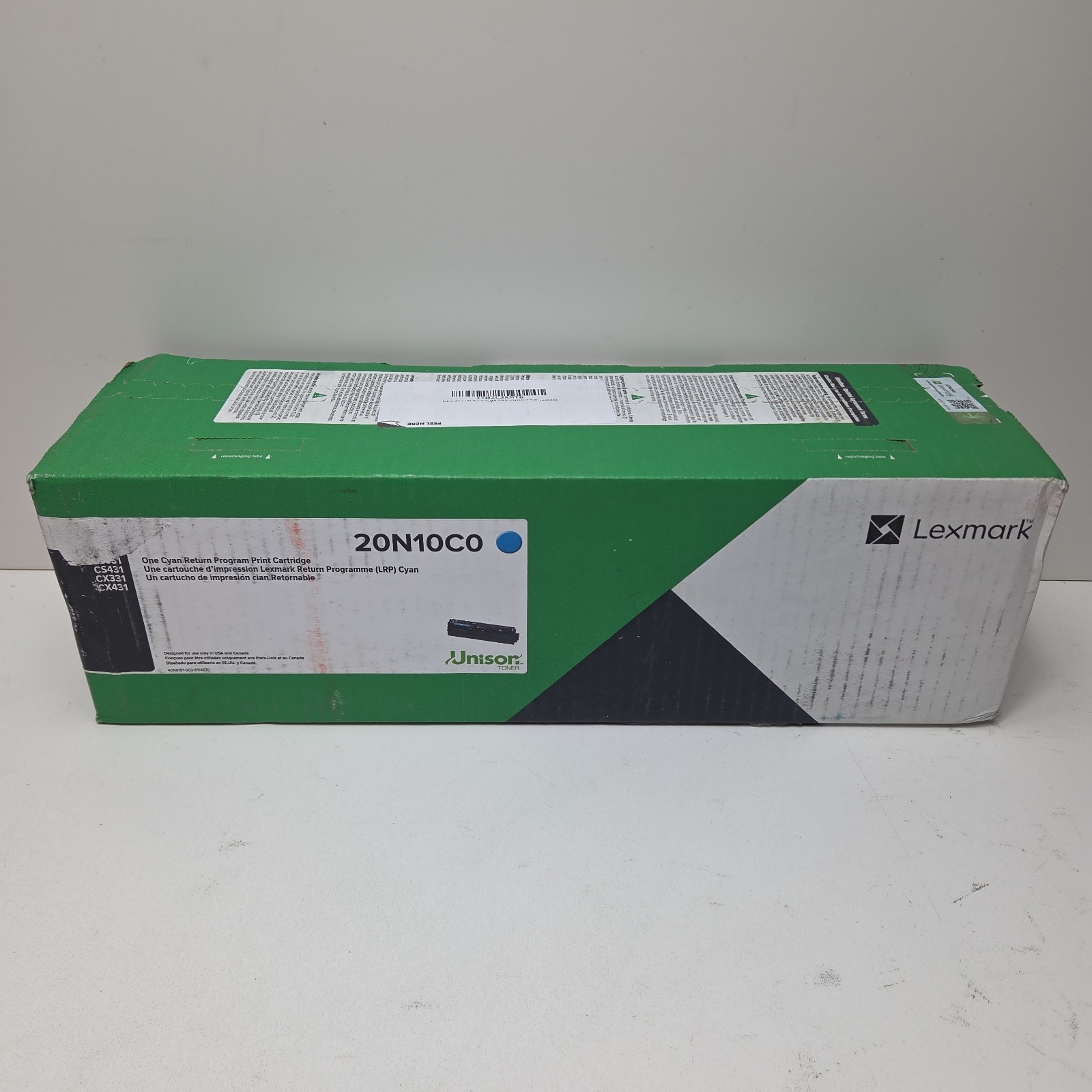 NEW OEM - LEXMARK 20N10C0 CYAN TONER - CS331 CX331 CS431 CX431 SEALED UGLY BOX