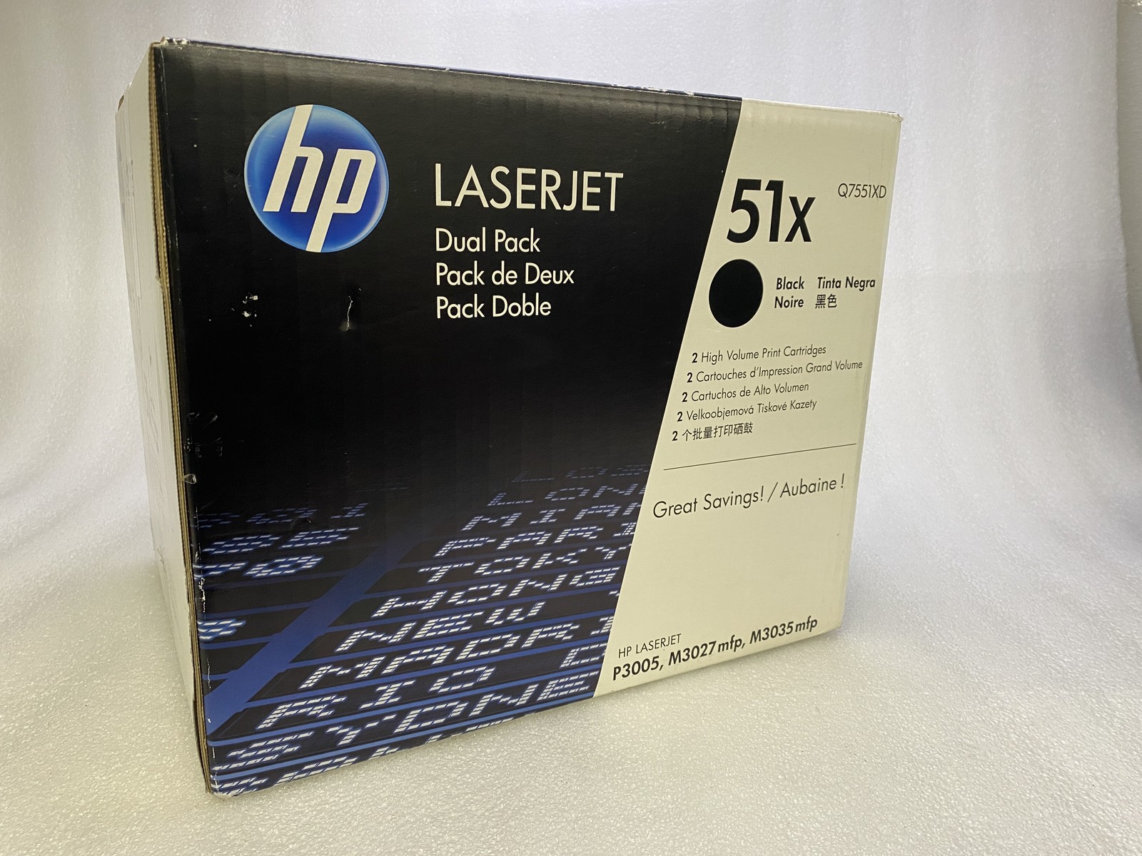 Genuine OEM NEW HP 51X Dual-Pack Black Cartridge Q7551XD Sealed Box
