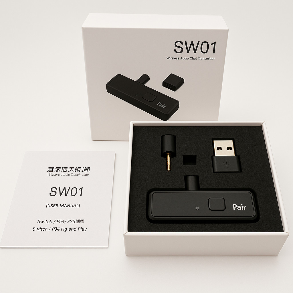 Adaptador Bluetooth para Juegos PS4 PS5 Switch Microfono Auriculares Sin Retraso