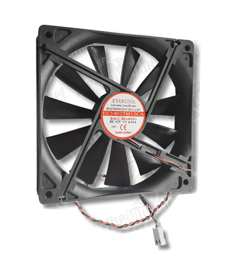 Evercool 140mm x 25mm Ball Bearing Power Supply Fan 2 Pin CONNECT EC14025M12CA-2