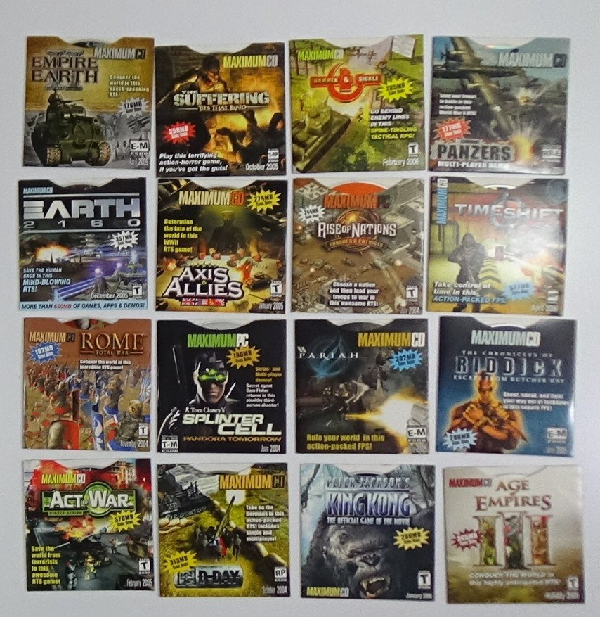 Lot of 16 Maximum CD Game, App, Software Demo Discs #943