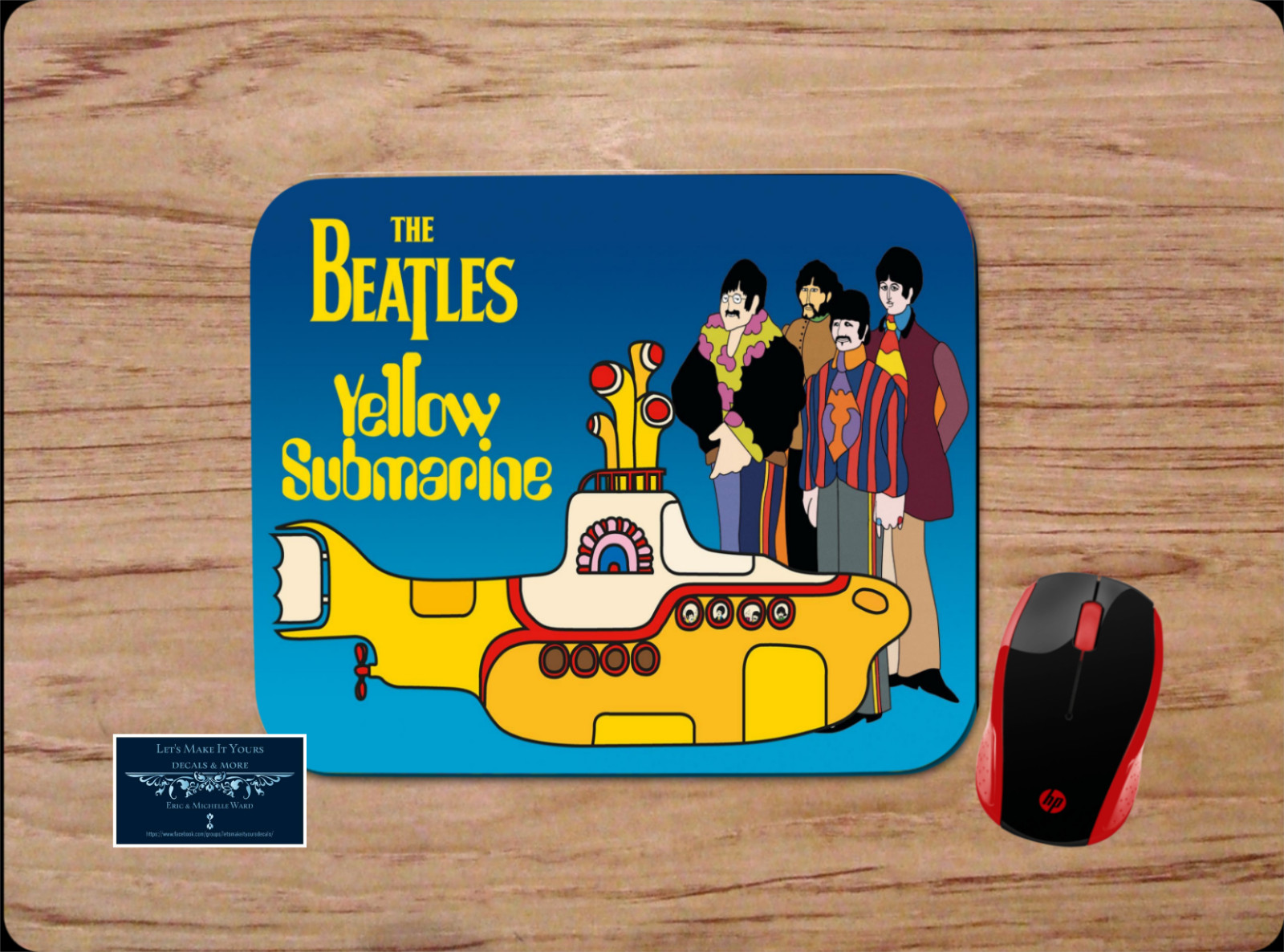 THE BEATLES YELLOW SUBMARINE INSPIRED CUSTOM MOUSE PAD DESK MAT SCHOOL OFFICE