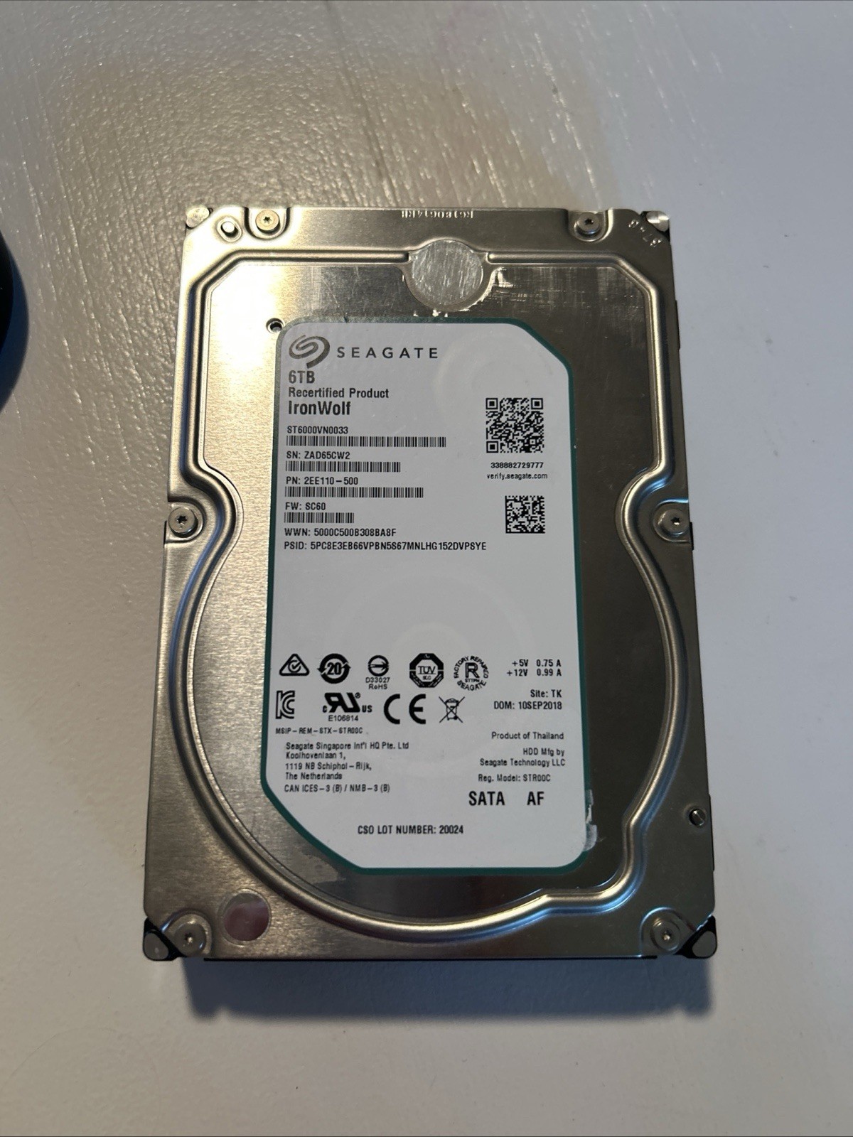 Excellent ConditionSeagate IronWolf ST4000VN008 3.5-inch HDD 6TB (NAS-friendly;