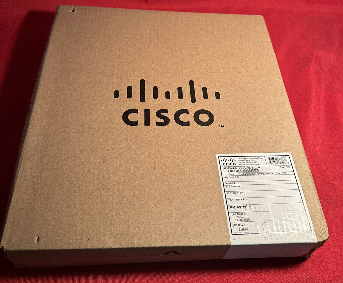 Cisco Aironet 20 Foot Low Loss Cable Assembly RP-TNC AIR-CAB020LL-R