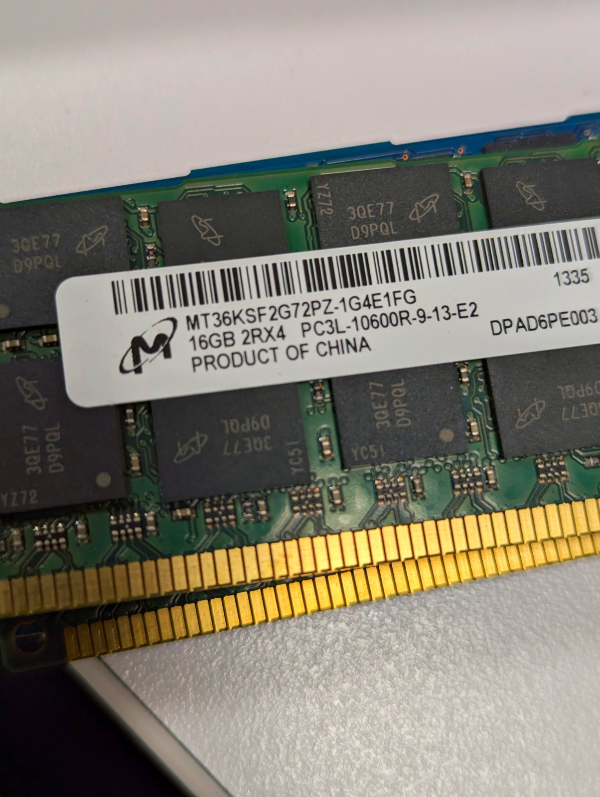 Micron SK hynix Dell 32GB (2x16GB) DDR3L ECC Reg DIMM PC3L-10600R/12800R