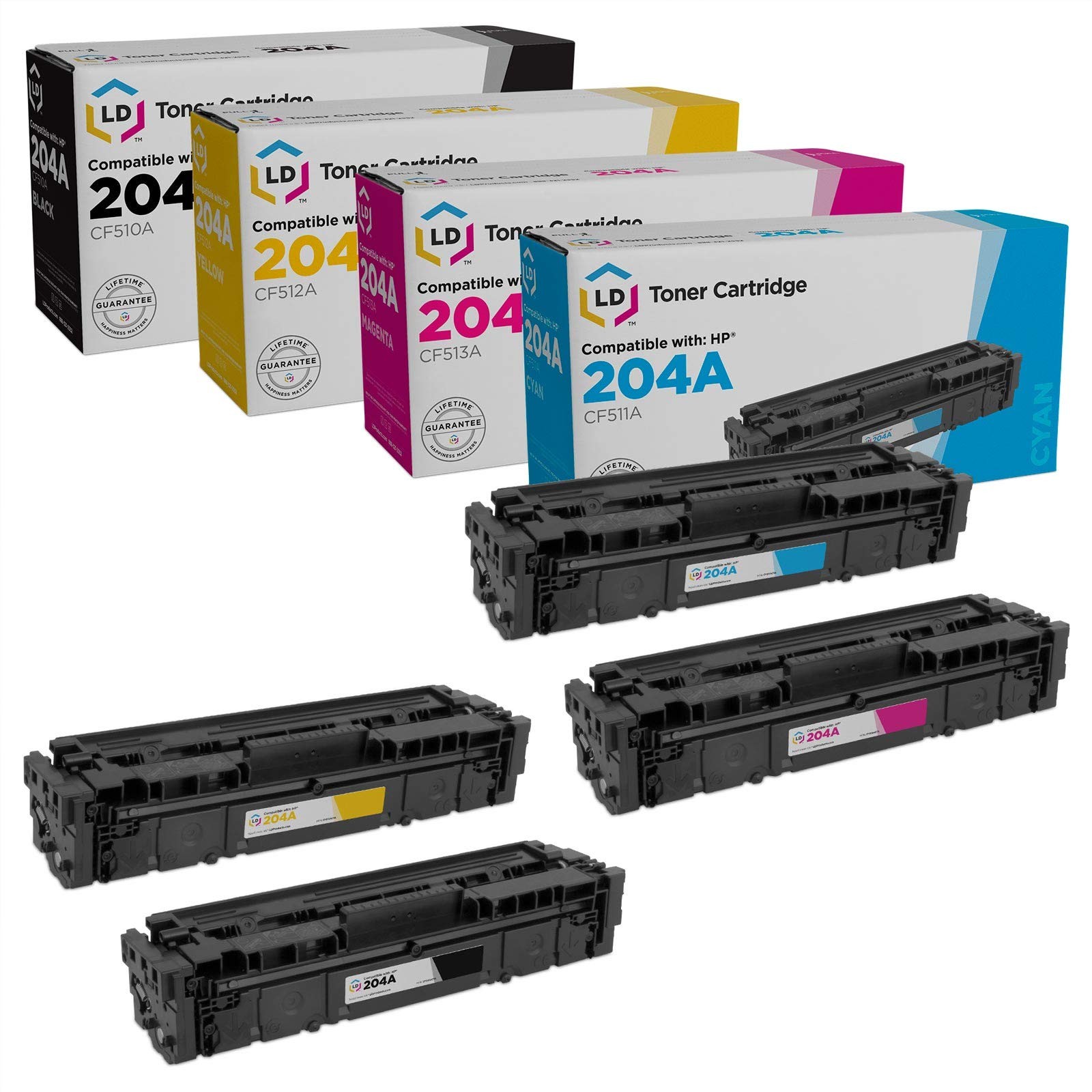LD 4pk Comp Color Cartridge Fits for HP 204A CF510A CF511A CF512A CF513A M180nw