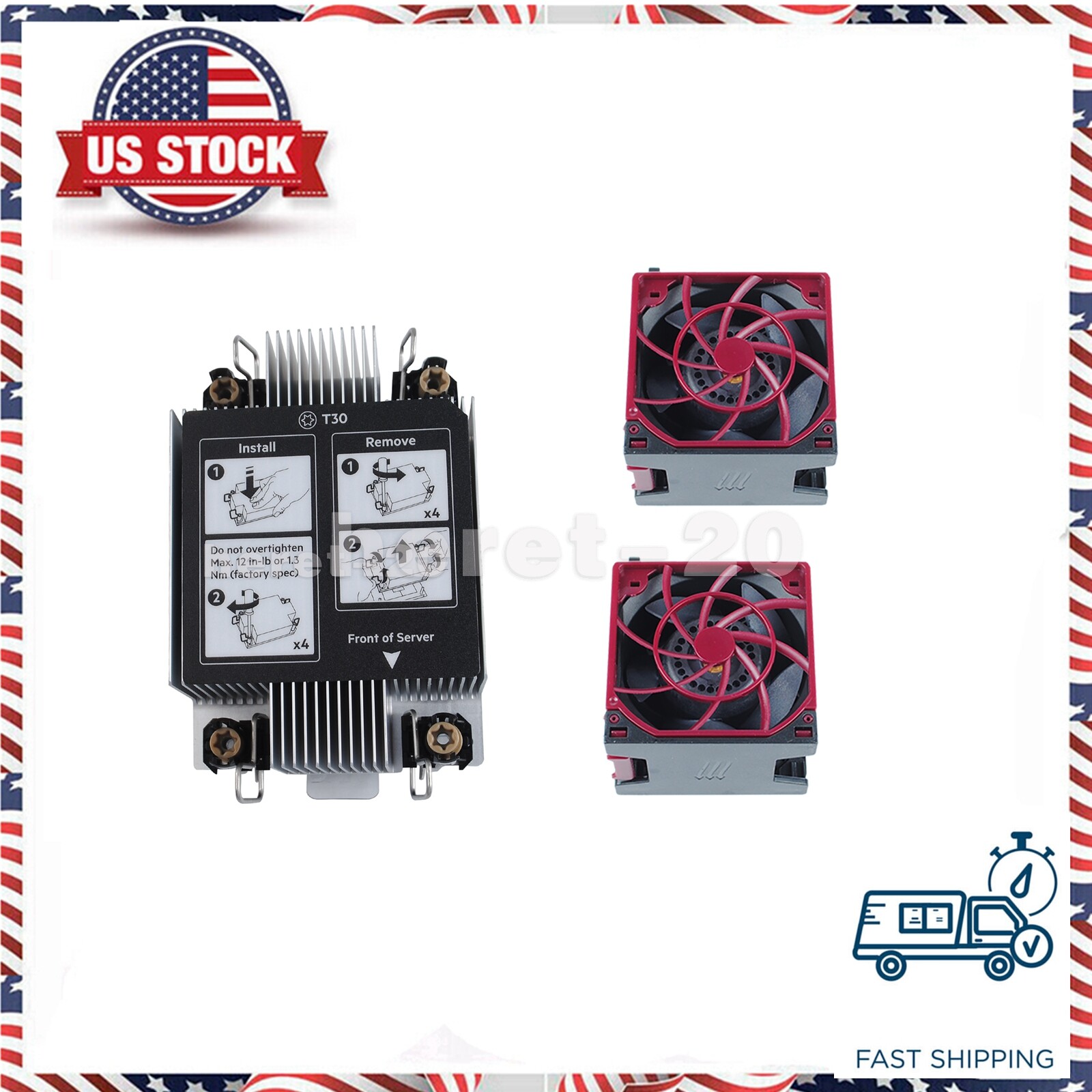 Heatsink P14903-001 + 2XFan P23971-001 Kit For HPE DL380 G10+ Gen10 Plus Server 