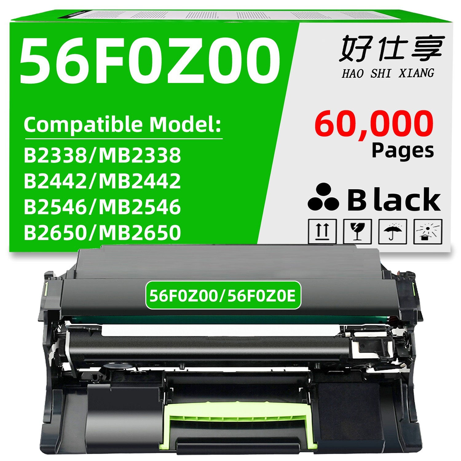 56F0Z00 Drum Unit Compatible for Lexmark B2338 MB2338 B/MB2422 B/MB2546/2650