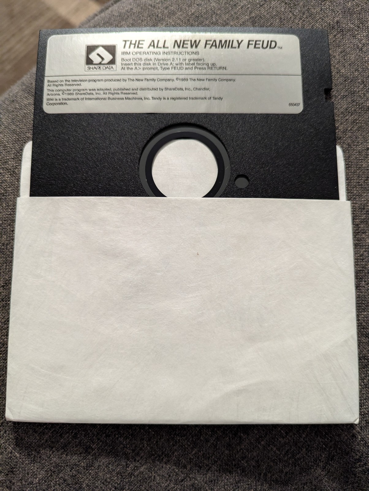 Vintage 5.25" Floppy Disk Game The All New Family Feud 