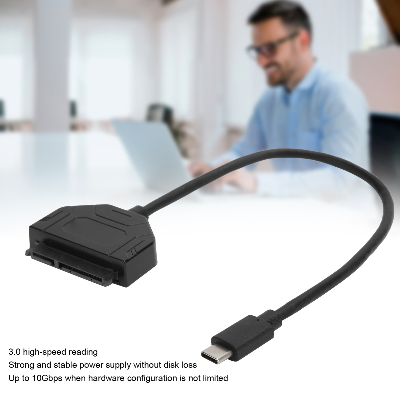 TypeC Adapter 2.5in USB 3.0 10G SSD HDD Hard Disk Drive Cable Protecti QEEZ