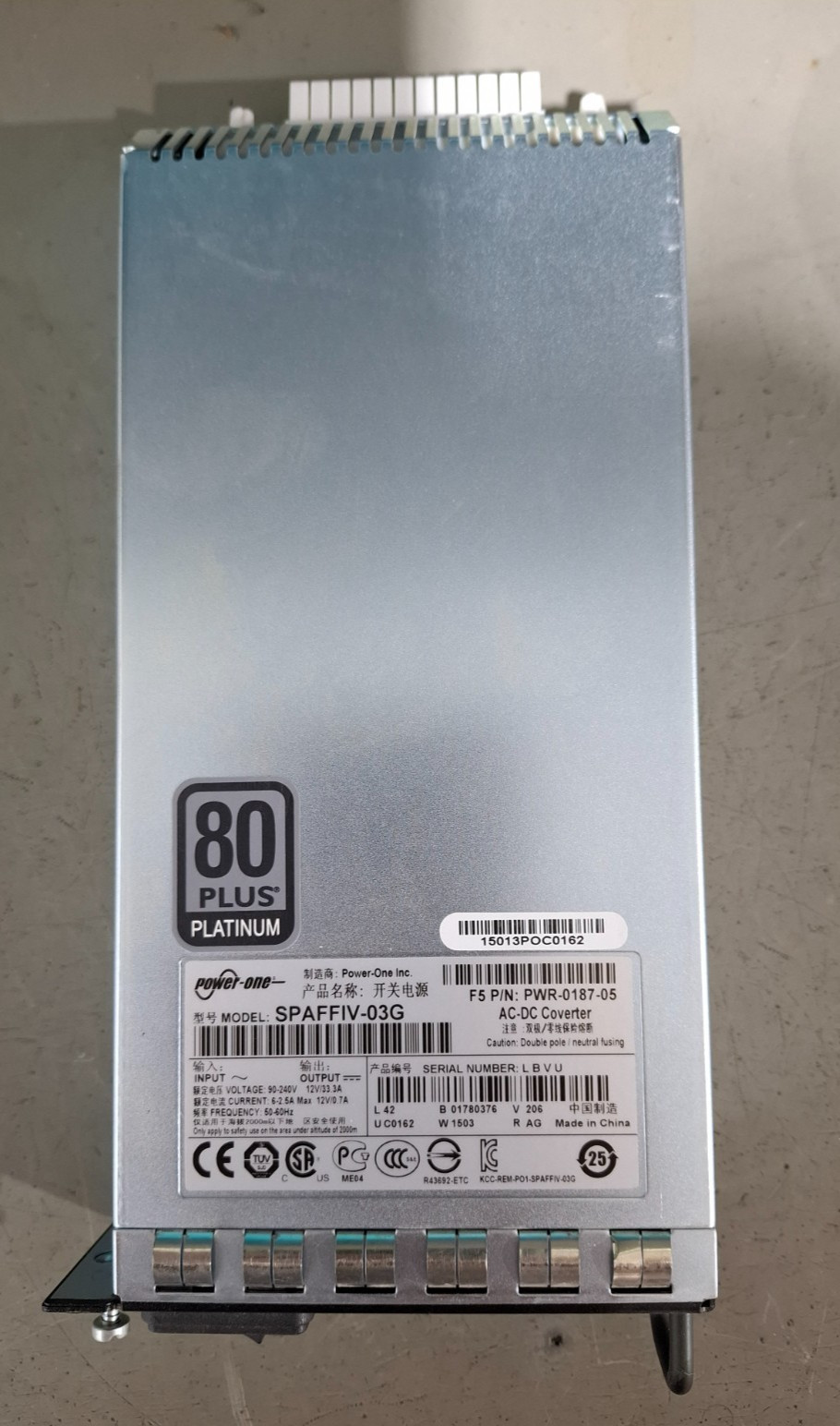 F5 Networks PWR-0187-03 AC Power Supply SPAFFIV-03G for BIG-IP 4000 2000 Tested