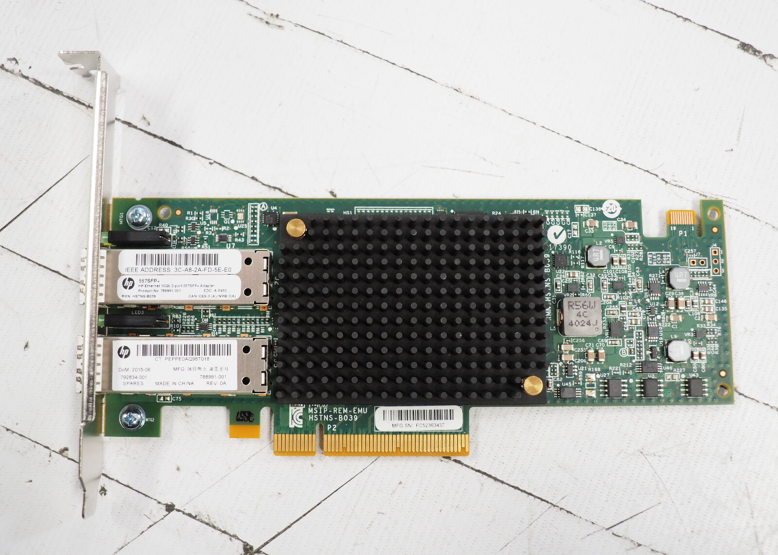 Lot of 8 HP 557SFP+ 792834-001 788991-001 10GB Dual Port H/P Ethernet Adapter