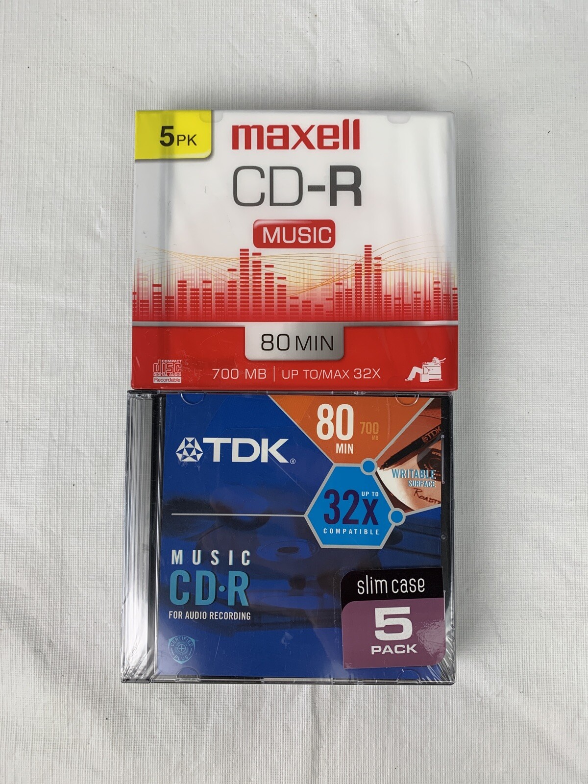 Music CD-R Media 2 Packs Of 5. Max ell And TDK Sealed