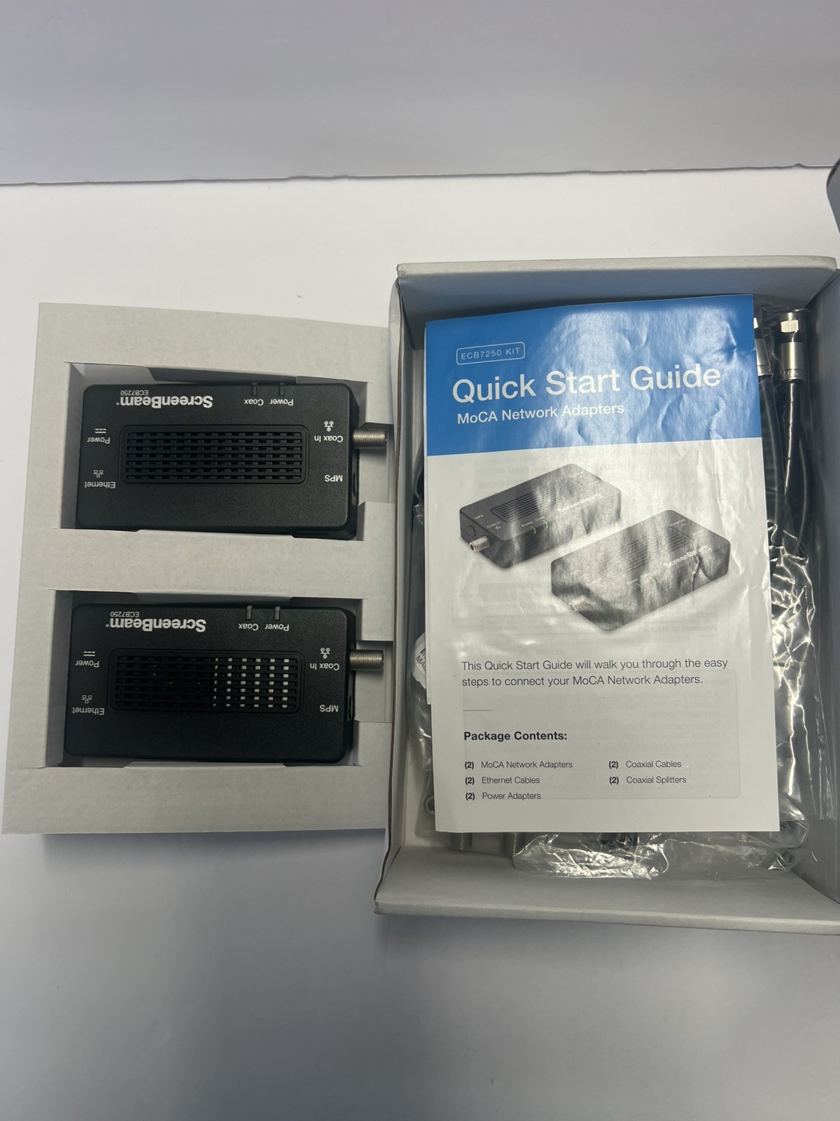 ScreenBeam Bonded MoCA 25 Network Adapter Coaxial Ethernet Kit ECB7250 2 G1N