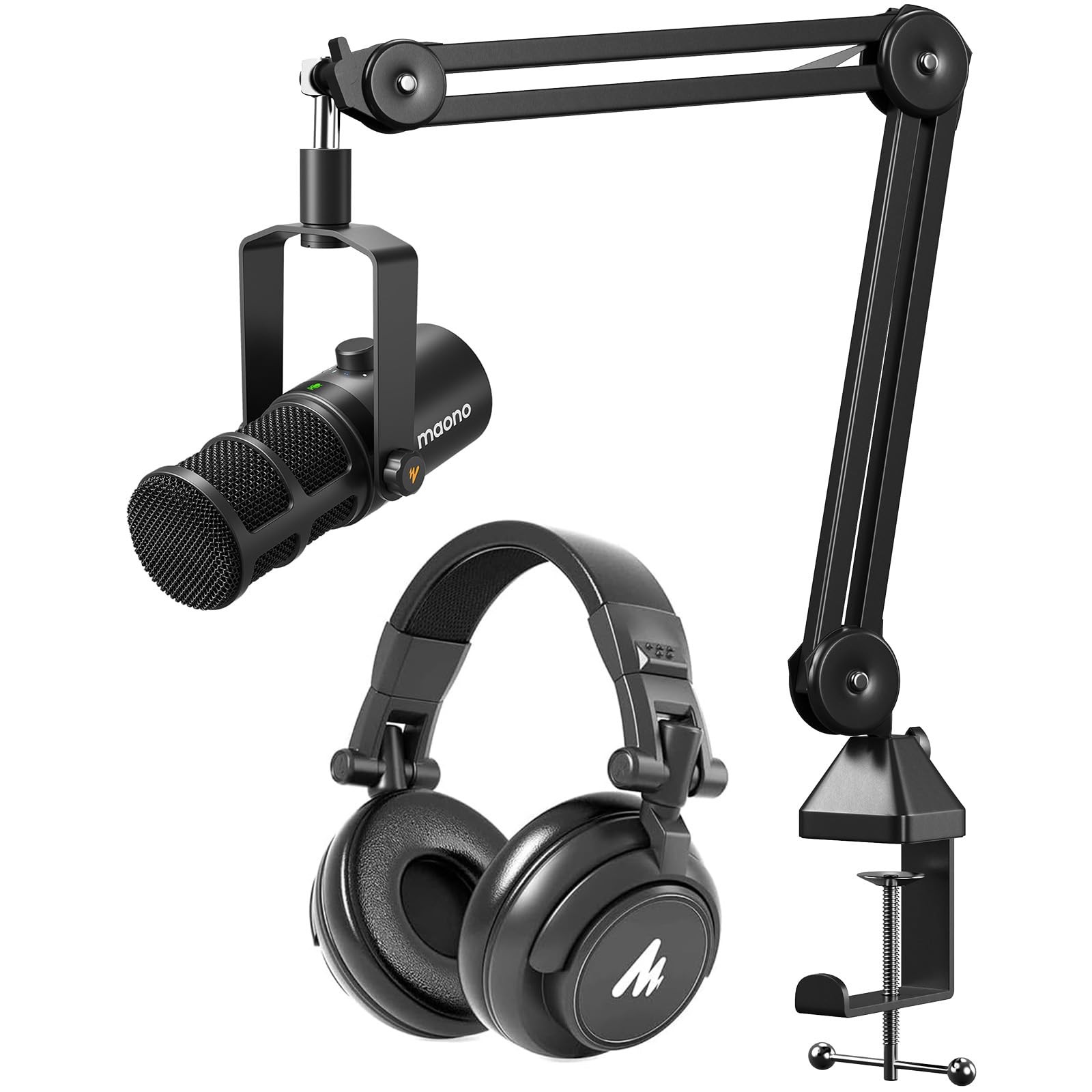 MAONO Dynamic Microphone with Headphones, USB/XLR Podcast PC Mic for...