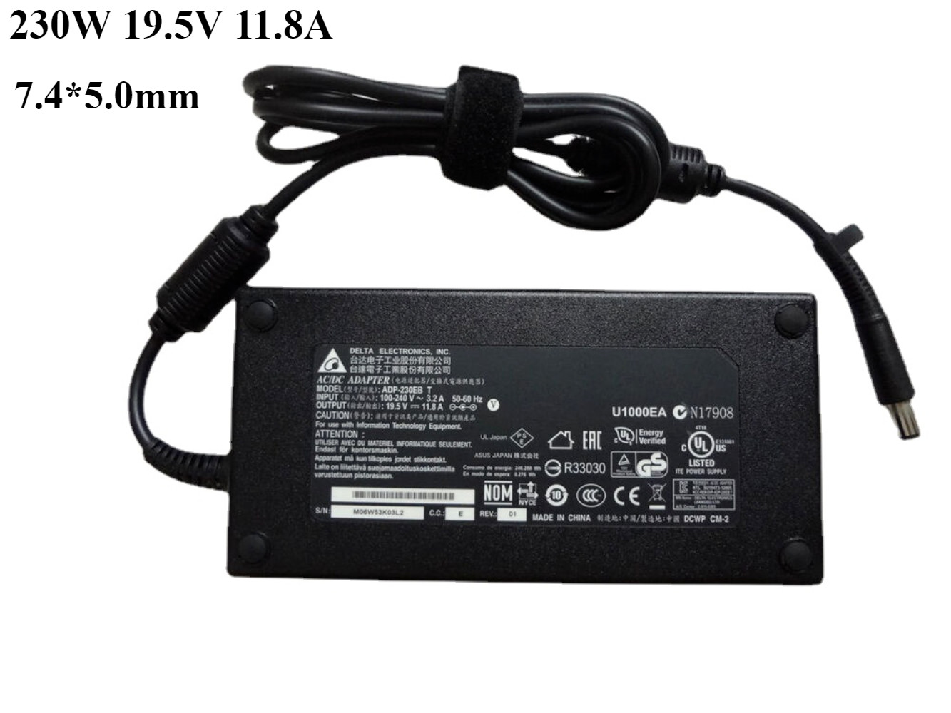 Genuine Delta 230W Adapter ADP-230EB T for Acer Predator 17 7.4*5.0mm Charger