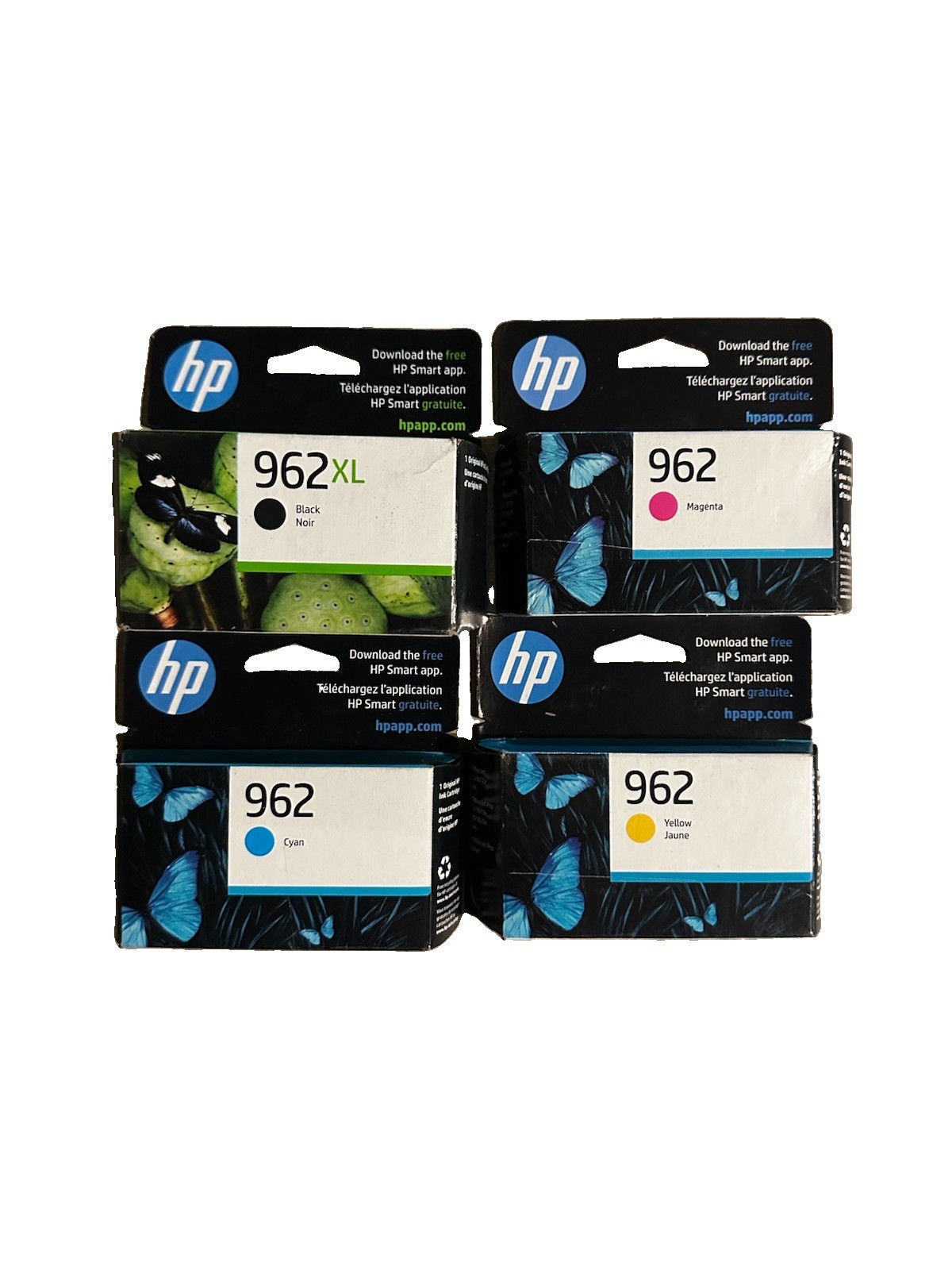Lot of 4 Genuine HP 962XL Black & 962 Color Ink Cartridges OEM Expired 2024