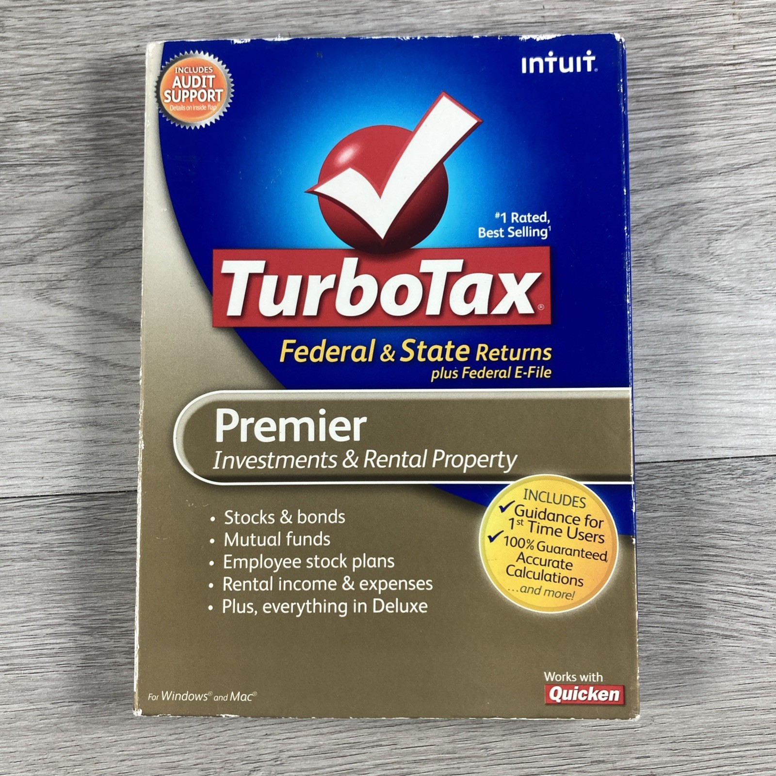 TurboTax 2010 Premier Federal State Investments Rental Property Windows Mac