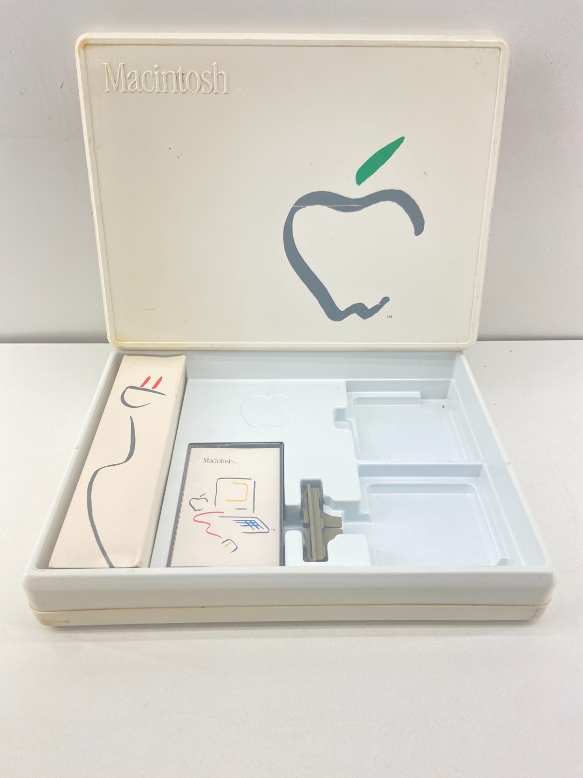 1984 Apple Macintosh 128k Picasso Accessory Case Empty Cord Tape Box Incomplete