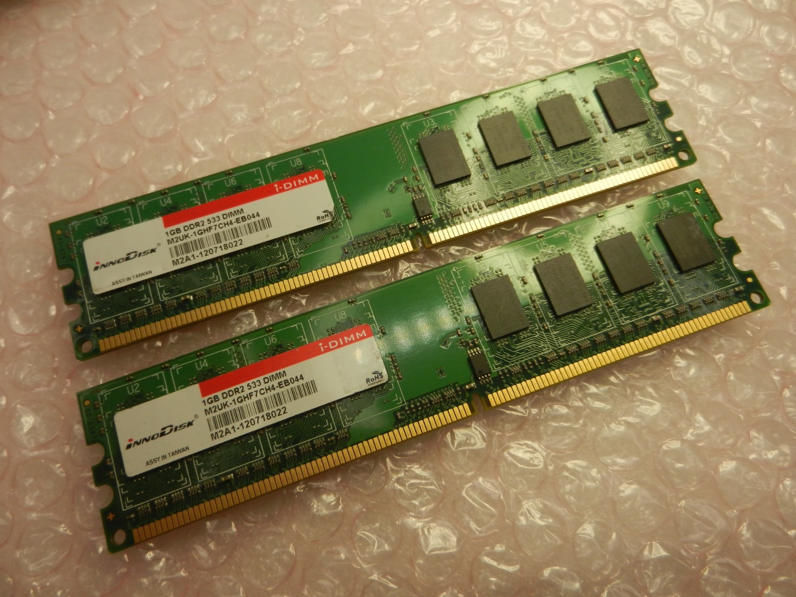 2X - innodisk 1GB DDR2 533 DIMM  MEMORY CHIPS M2UK-1GHF7CH4-EB044