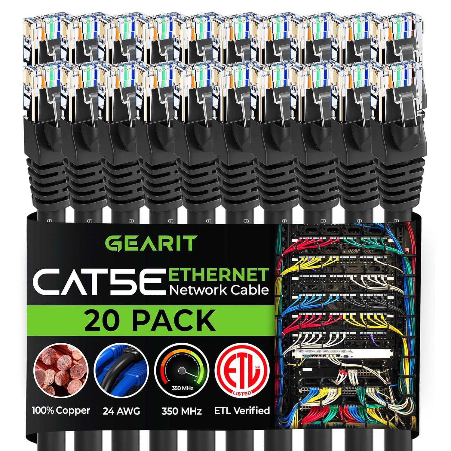 Cable De Conexiã³n Ethernet Cat5e De 1,8 M (paquete De 20) - Sin Enganches