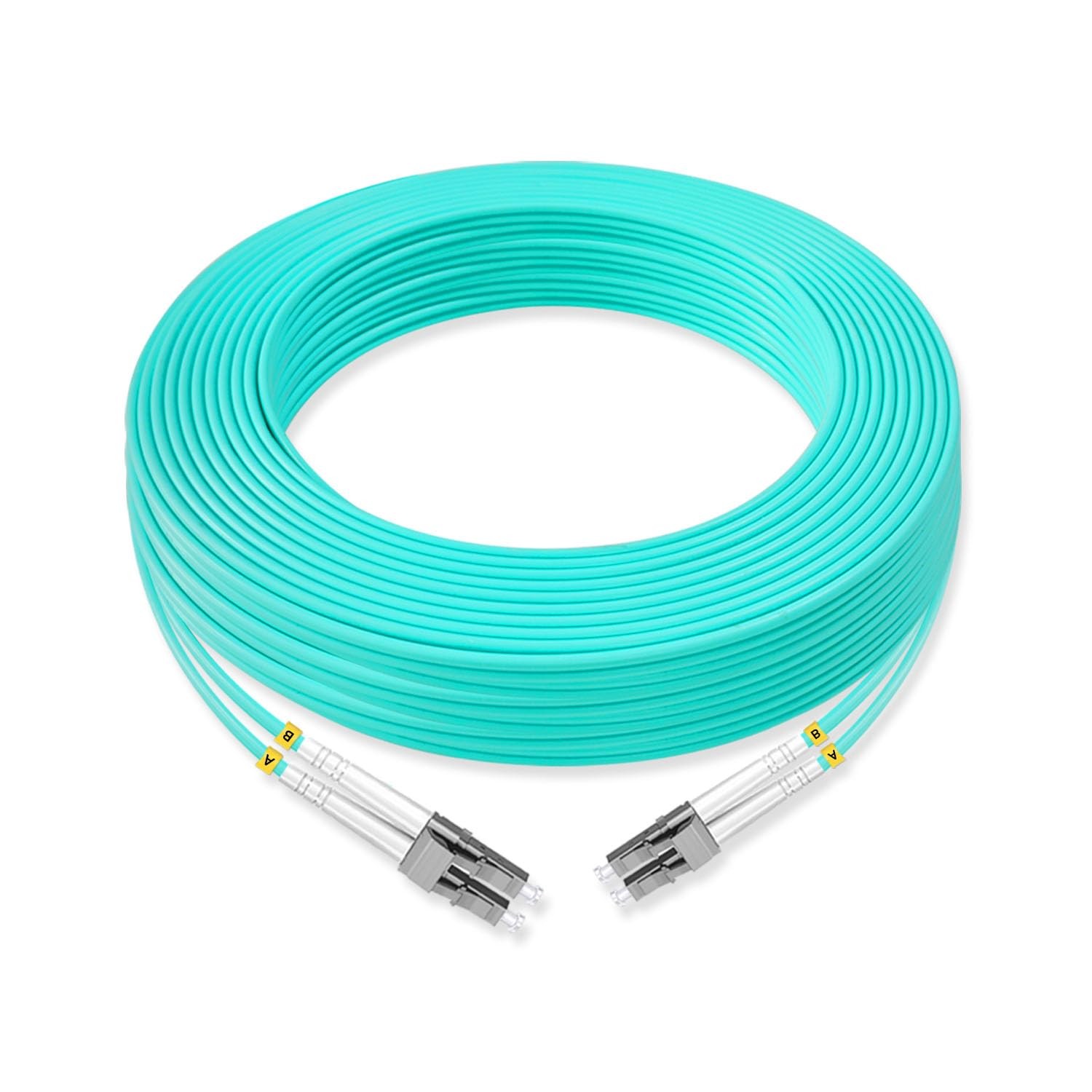 Lebrudos 1Pcs 20 Meter Multi-Mode Fiber Optic Patch Cord LC UPC to LC UPC Dup...