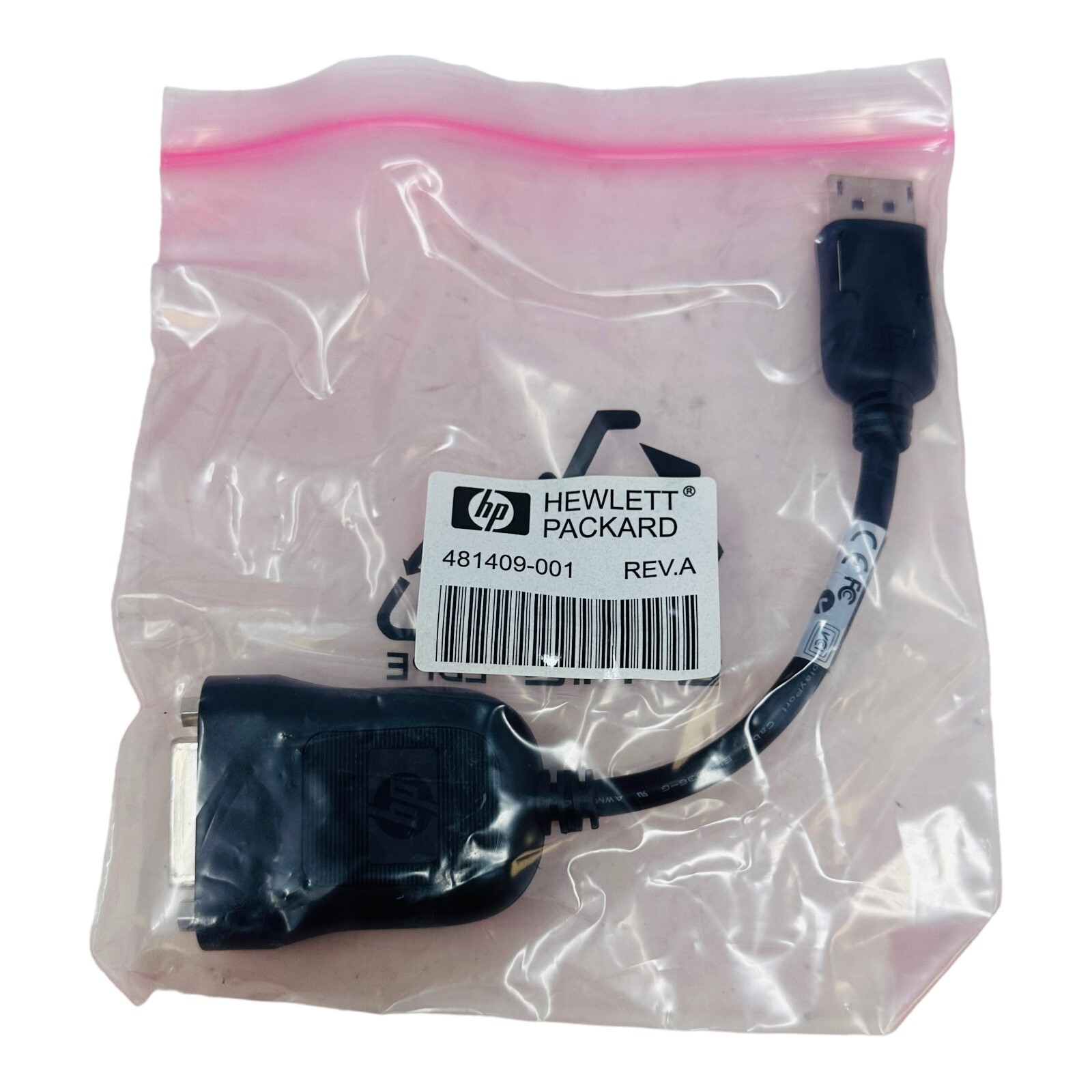 HP 481408-003 REV. G DISPLAY PORT TO VGA ADAPTER NEW/NOS QTY 2pcs