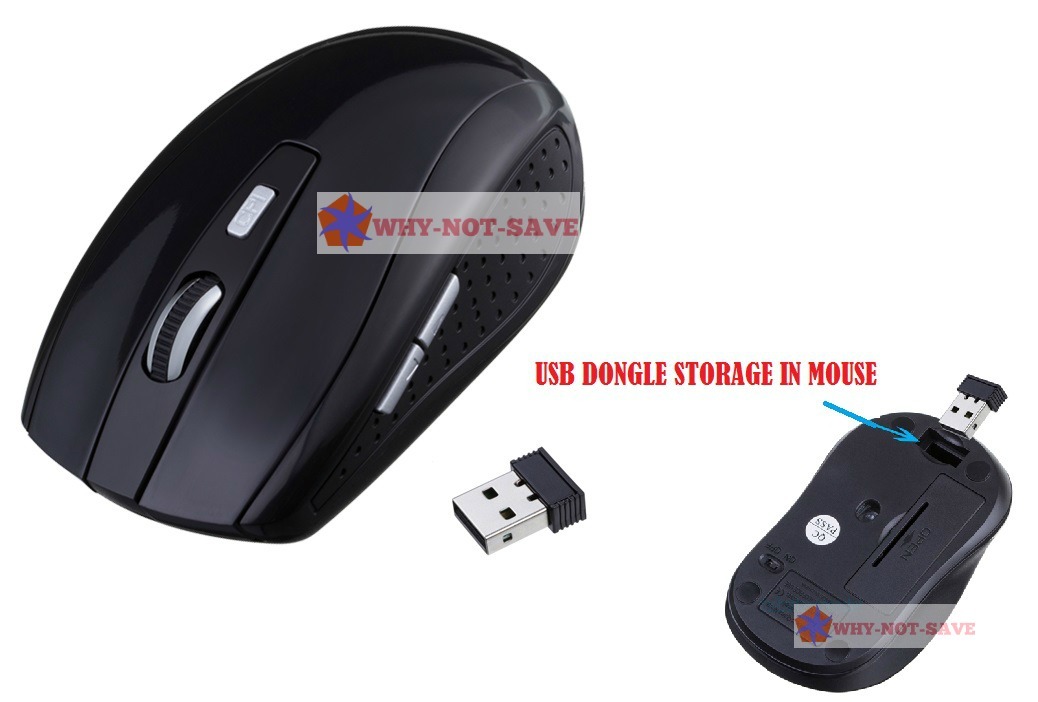 black usb Wireless Optical mouse for Dell Gateway Toshiba Chromebook Laptop PC