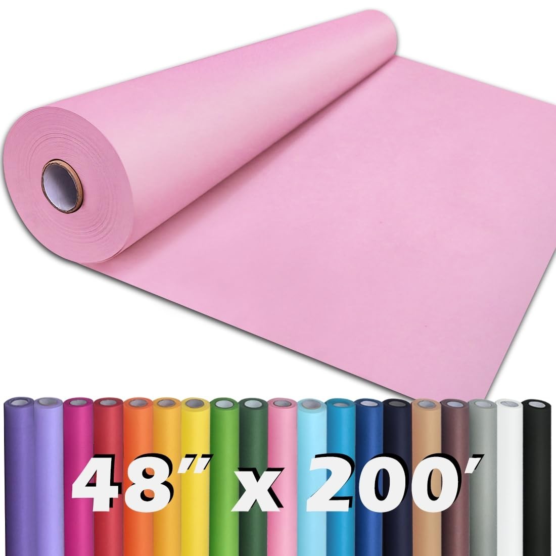 Light Pink Kraft Paper Roll 48in x 200ft 80GSM Craft Gift Wrap Bulletin Board