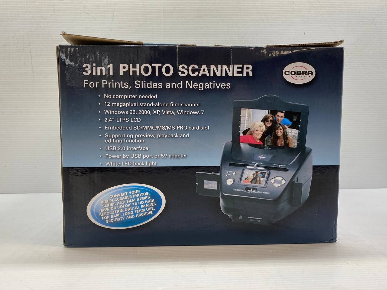 Cobra Digital DPS1200-HD 3 in 1 Scanner for Prints Slides and Negatives