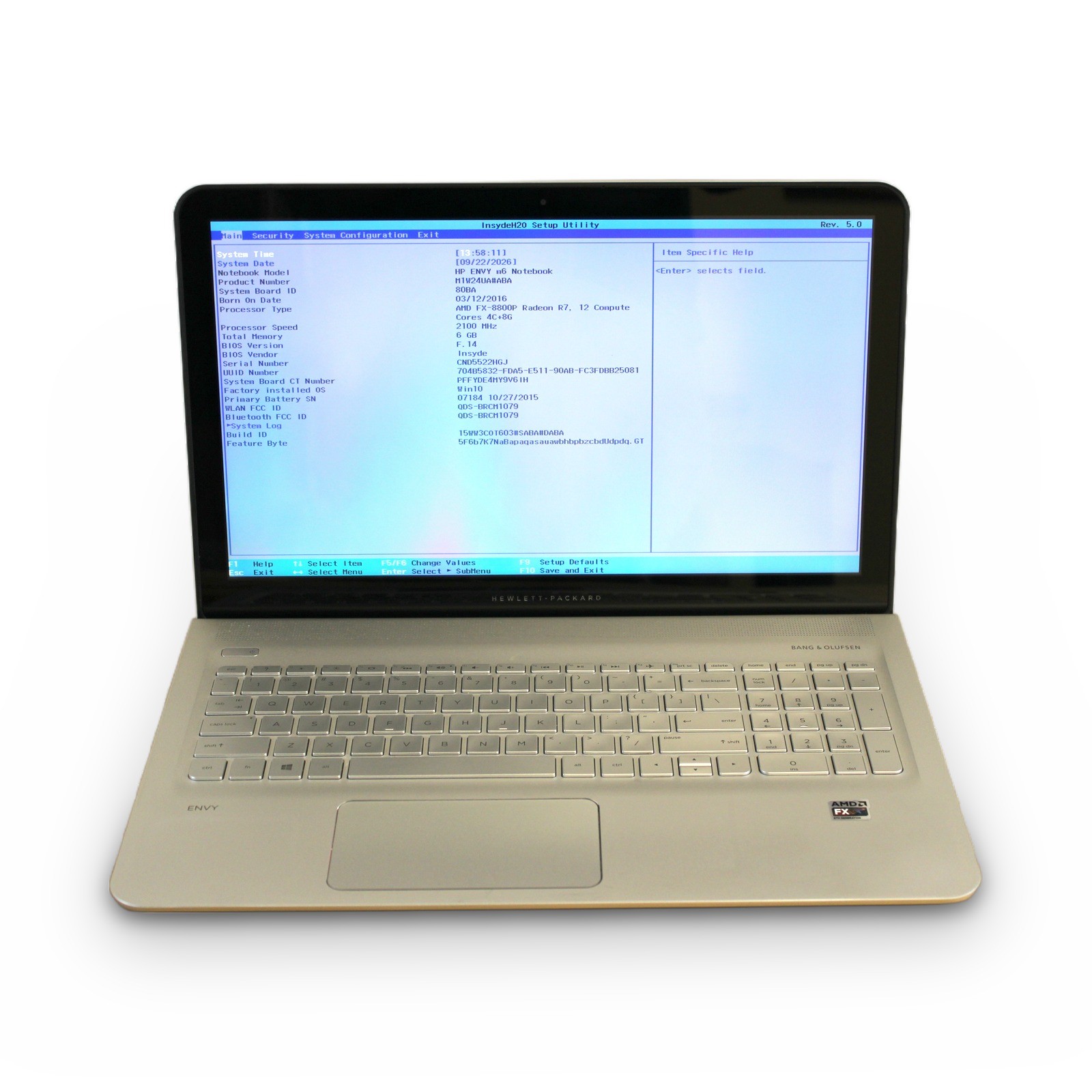 HP ENVY m6 15.6in FHD AMD FX-8800P 6GB 1TB HDD Grade B No OS, Power Cord