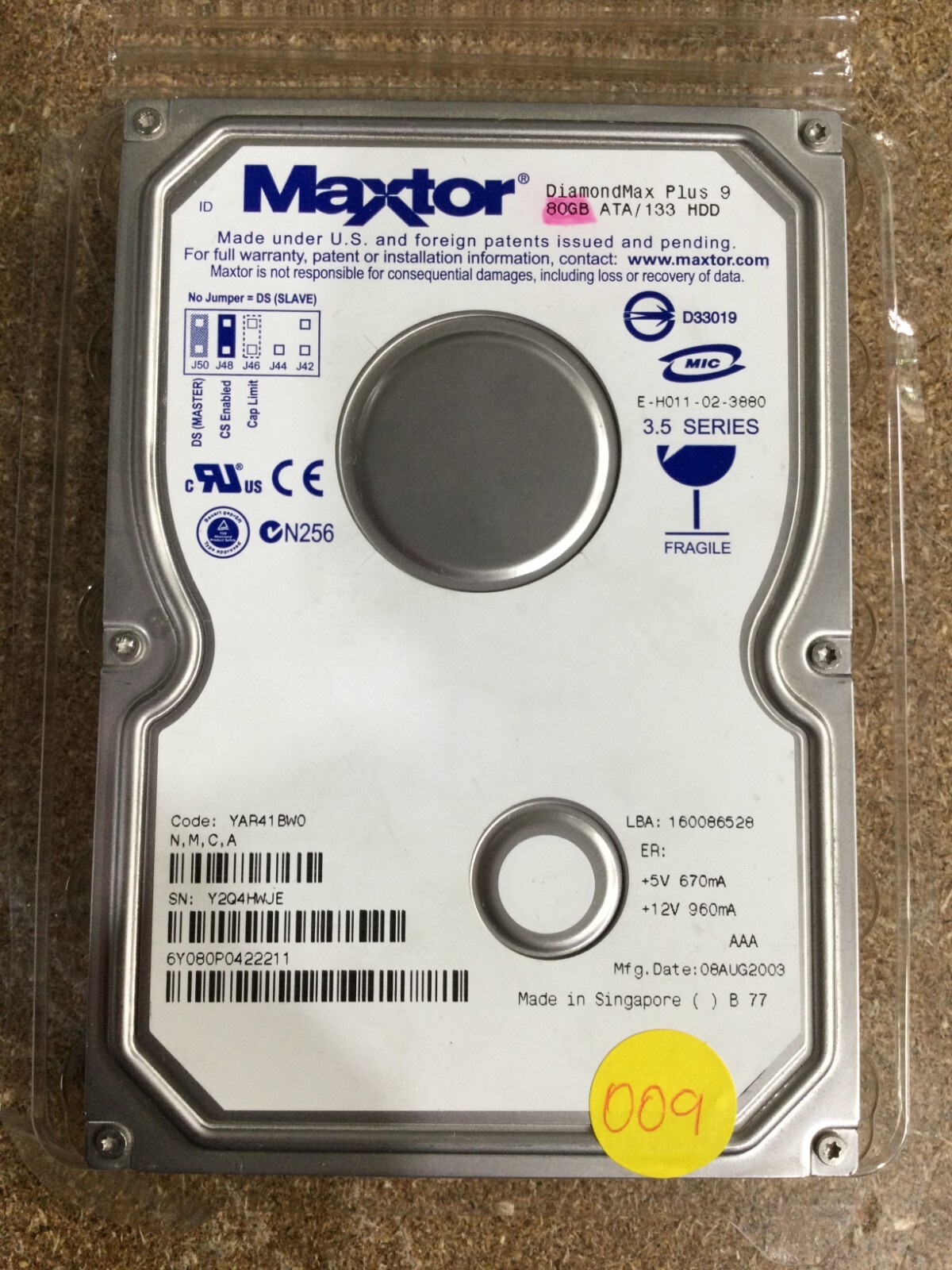 Maxtor E-H011-02-3880 Diamond Max Plus 9 80GB IDE ATA/133 Internal Hard Drive