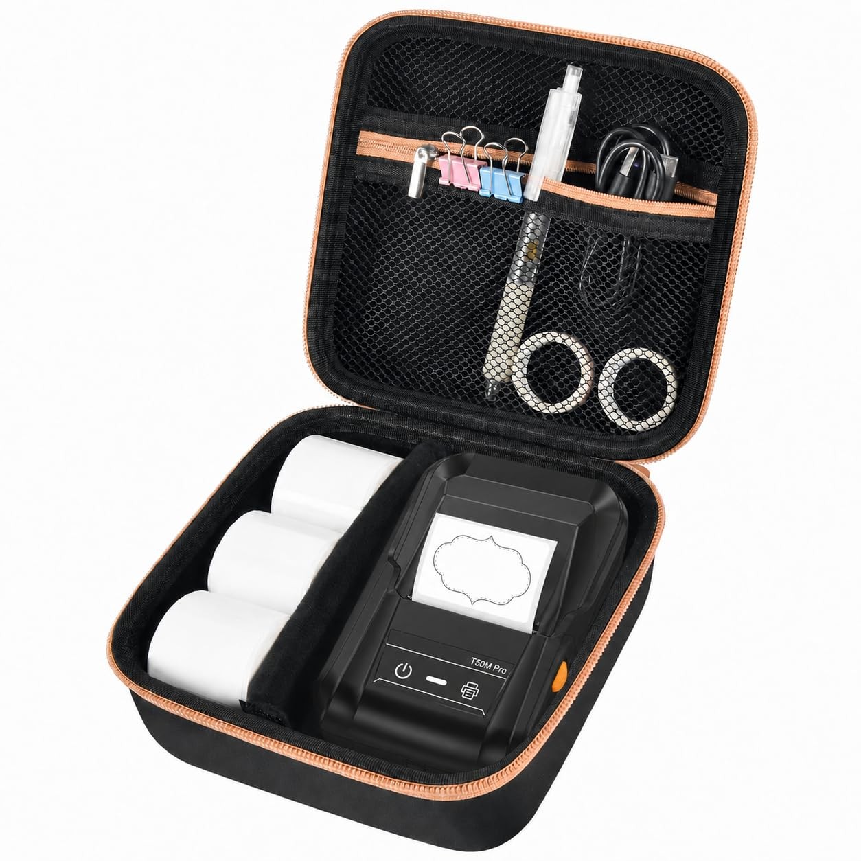 Hard Case for SUPVAN T50M Pro & NIIMBOT B1/B21 Pro Label Maker Black Box