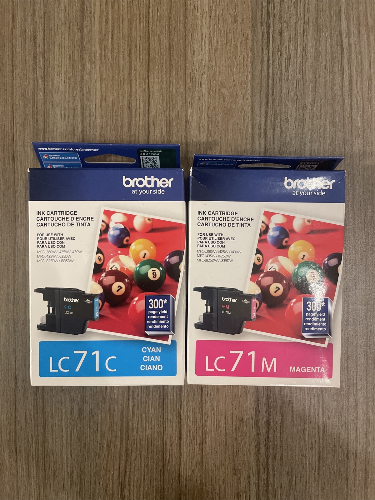 Brother LC71 Ink Cartridges Cyan & Magenta Ink Genuine Exp 2018 LC71C LC71M