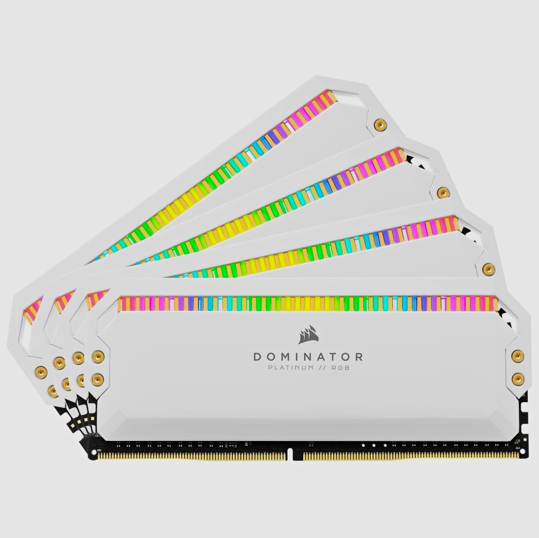 Corsair DOMINATOR PLATINUM RGB White DIMM Memory Kit, 4 Modules 64gb