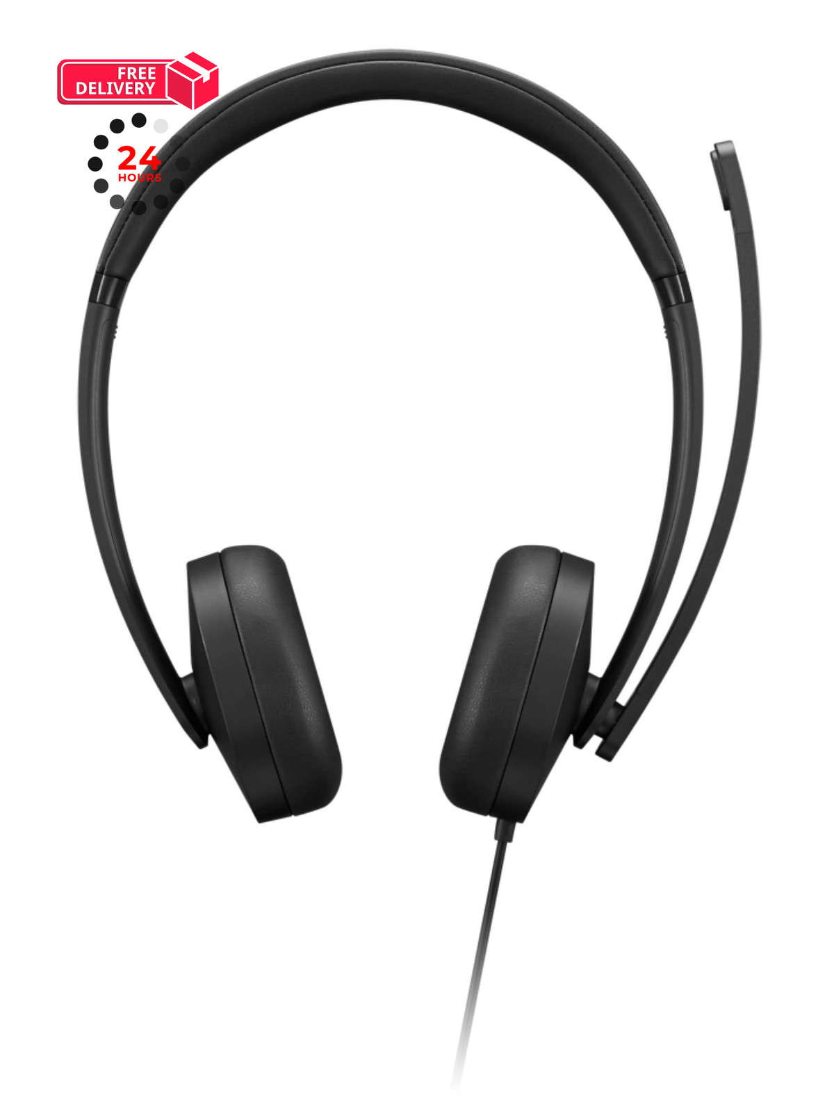 Lenovo USB-A Wired Stereo Headset for PC/Laptop, AI Noise Standard, Black