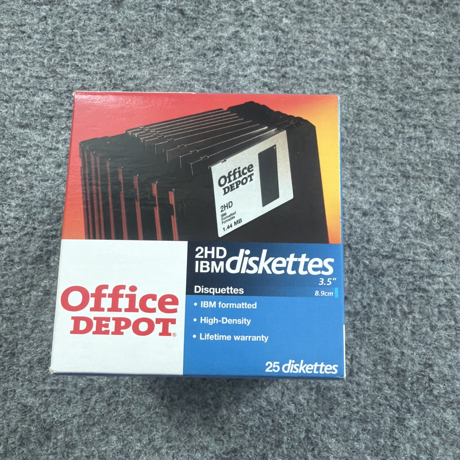 VTG 25-Pack Office Depot 3.5" Floppy Diskettes 2HD IBM Formatted USA New SEALED