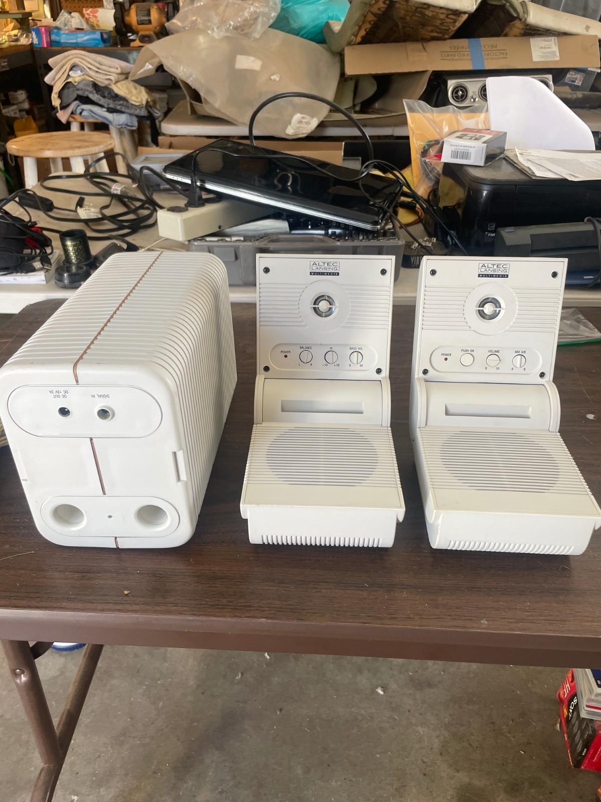 RARE Retro Altec Lansing ACS300.1 2.1 PC Foldable Speaker System WORKS