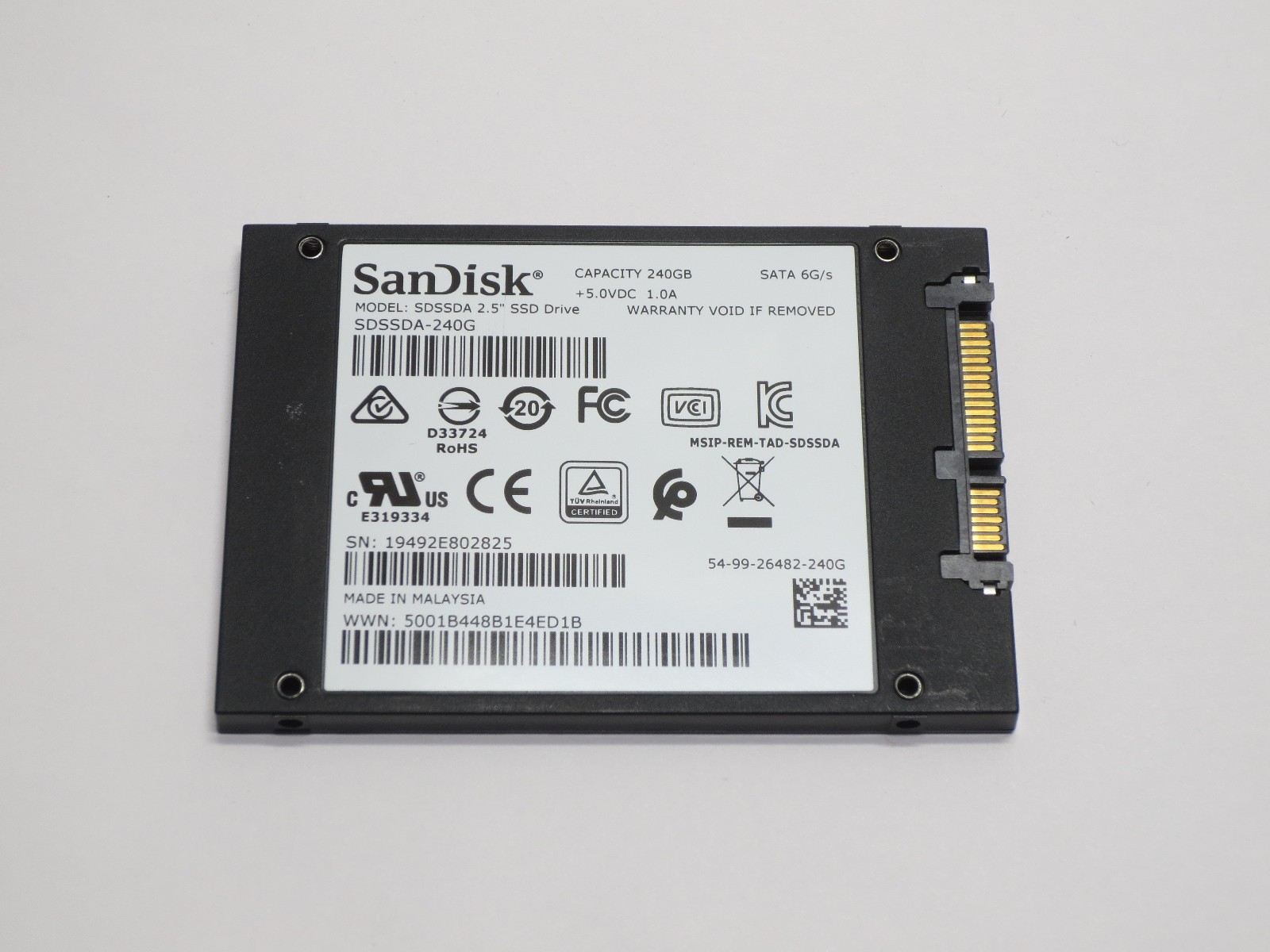 SanDisk SSD Plus 240GB 2.5" SATA III Solid State Drive SSD, SDSSDA-240G