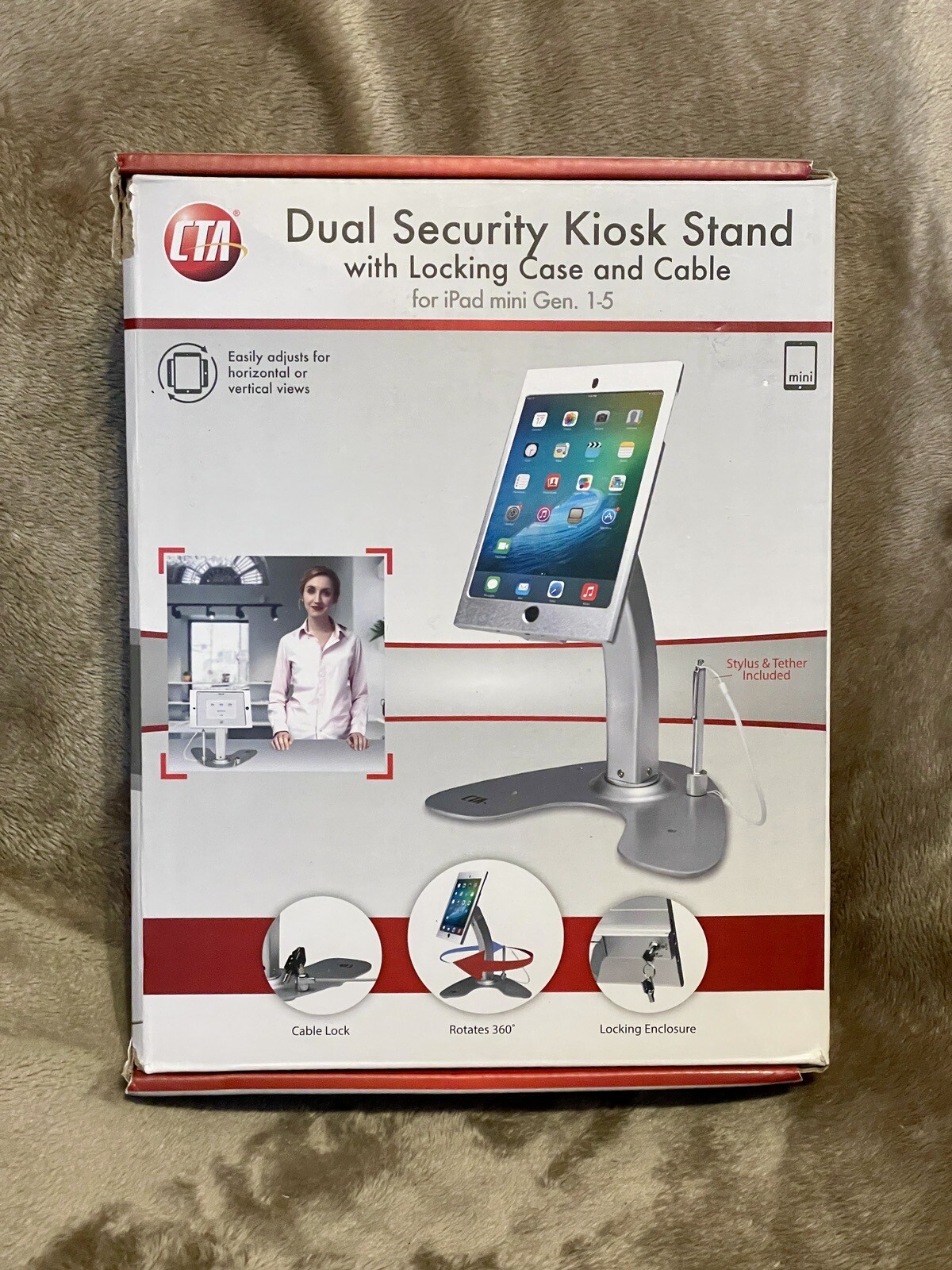 CTA Digital: Dual Security Kiosk Stand with Locking Case for iPad Mini Gen 1-5