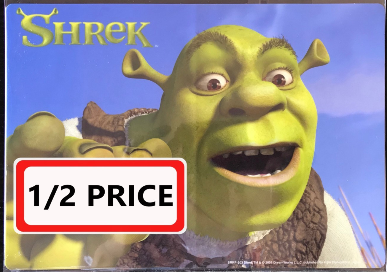Rare Shrek Dreamworks Mousepad Made in Japan 2001 Vintage Collector’s Item